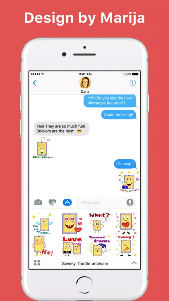 Capturas de tela do Sweety The Smartphone stickers