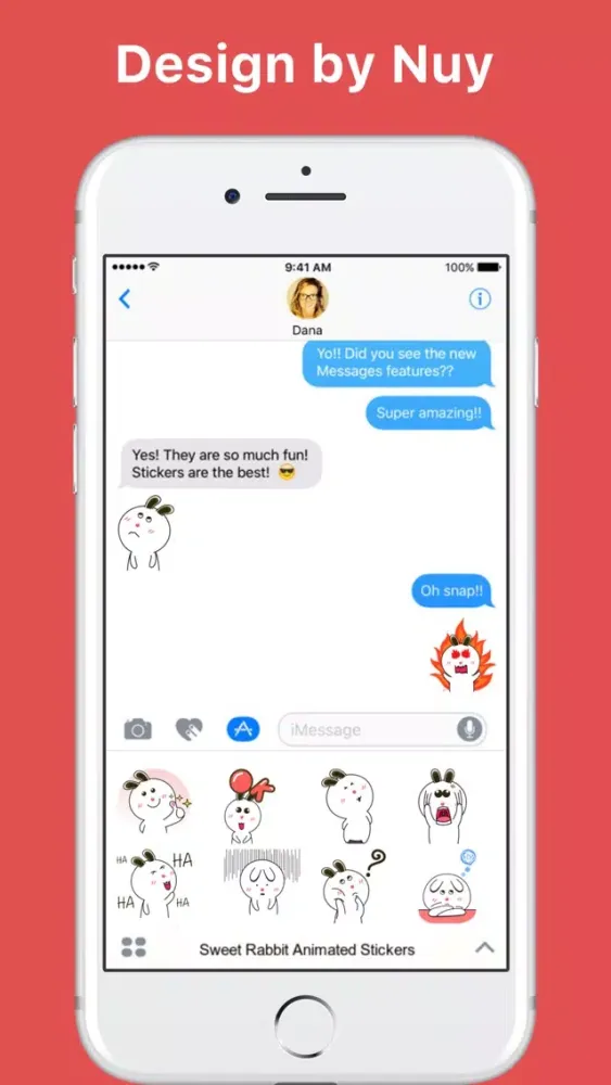 Sweet Rabbit Animated stickers by Nuy hoho سکرین شاٹس