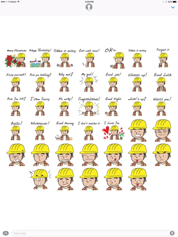 Little Construction Worker stickers by wenpei iPad  Ekran Görüntüleri