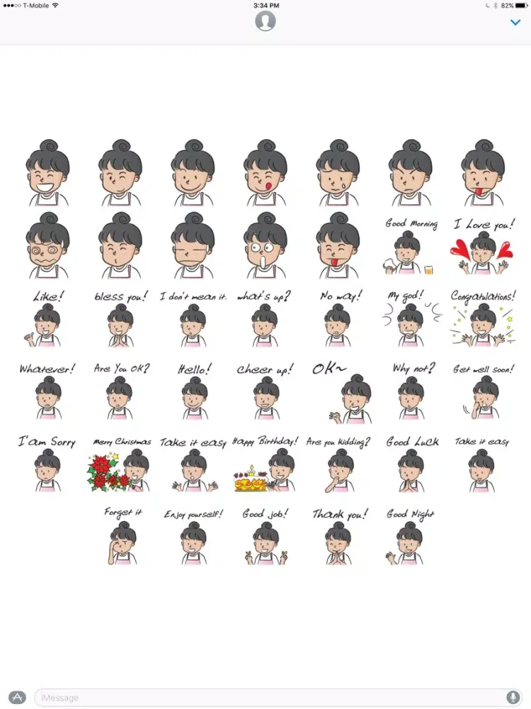 Pink Apron Girl stickers by wenpei iPad  Ekran Görüntüleri