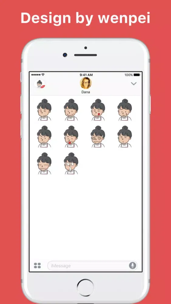 Pink Apron Girl stickers by wenpei Ekran Görüntüleri
