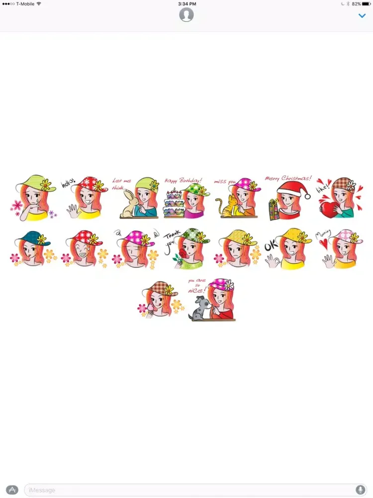 Скриншоты Beauty In a Hat stickers by wenpei iPad 