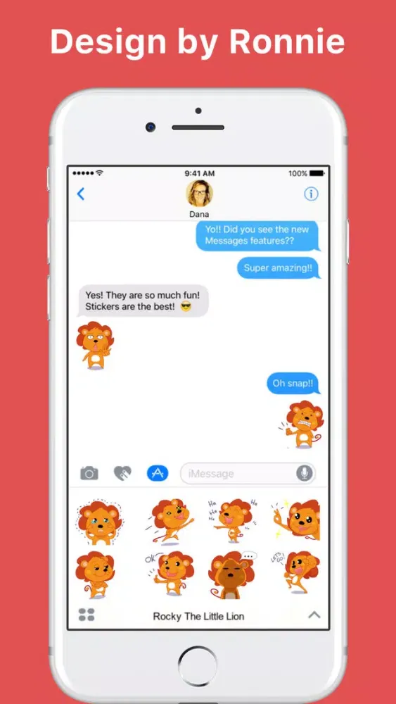 Ảnh chụp màn hình của Rocky The Little Lion stickers by Ronnie Hoekstra
