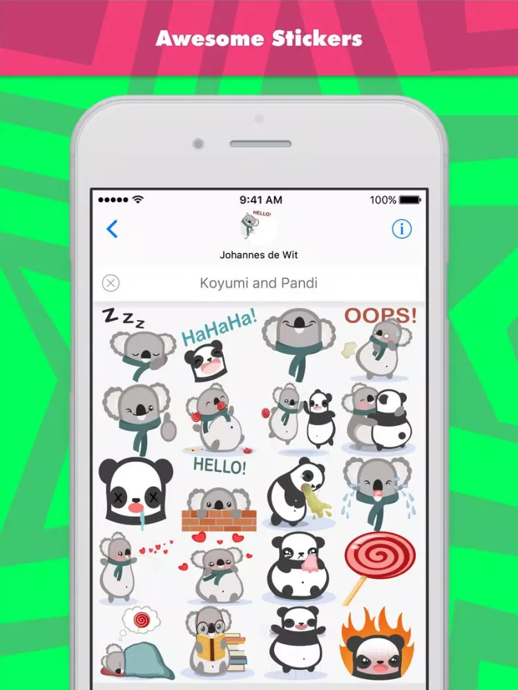 Captures d'écran de Koyumi and Pandi stickers by Johannes de Wit iPad 