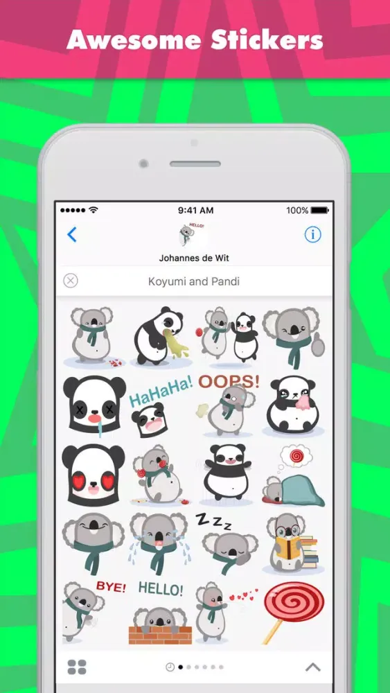 Captures d'écran de Koyumi and Pandi stickers by Johannes de Wit