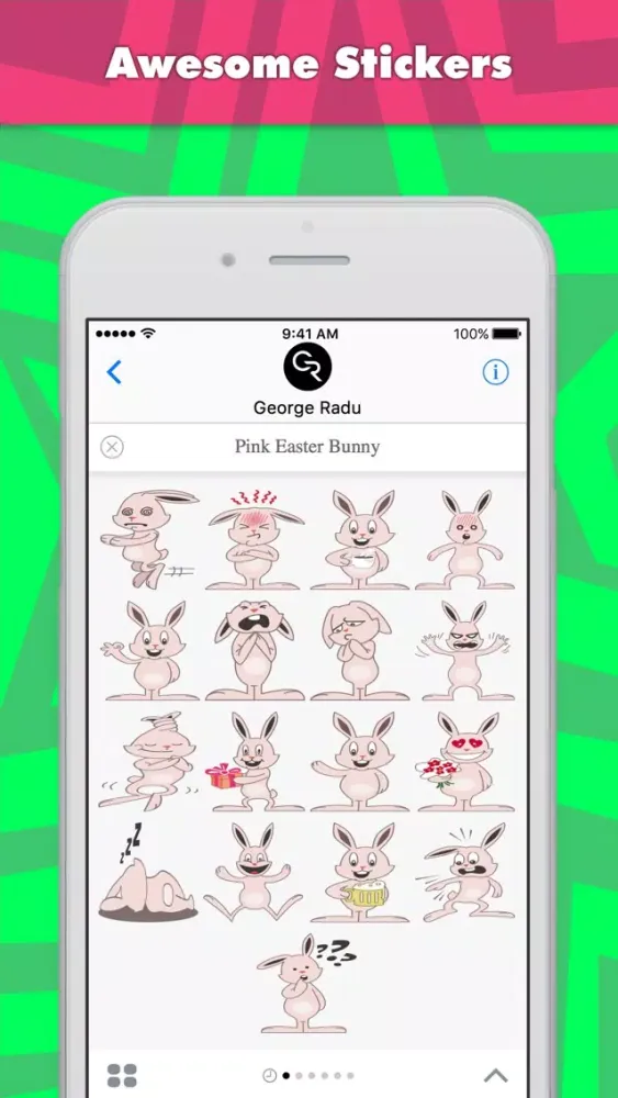 Pink Easter Bunny stickers by Jo 스크린샷