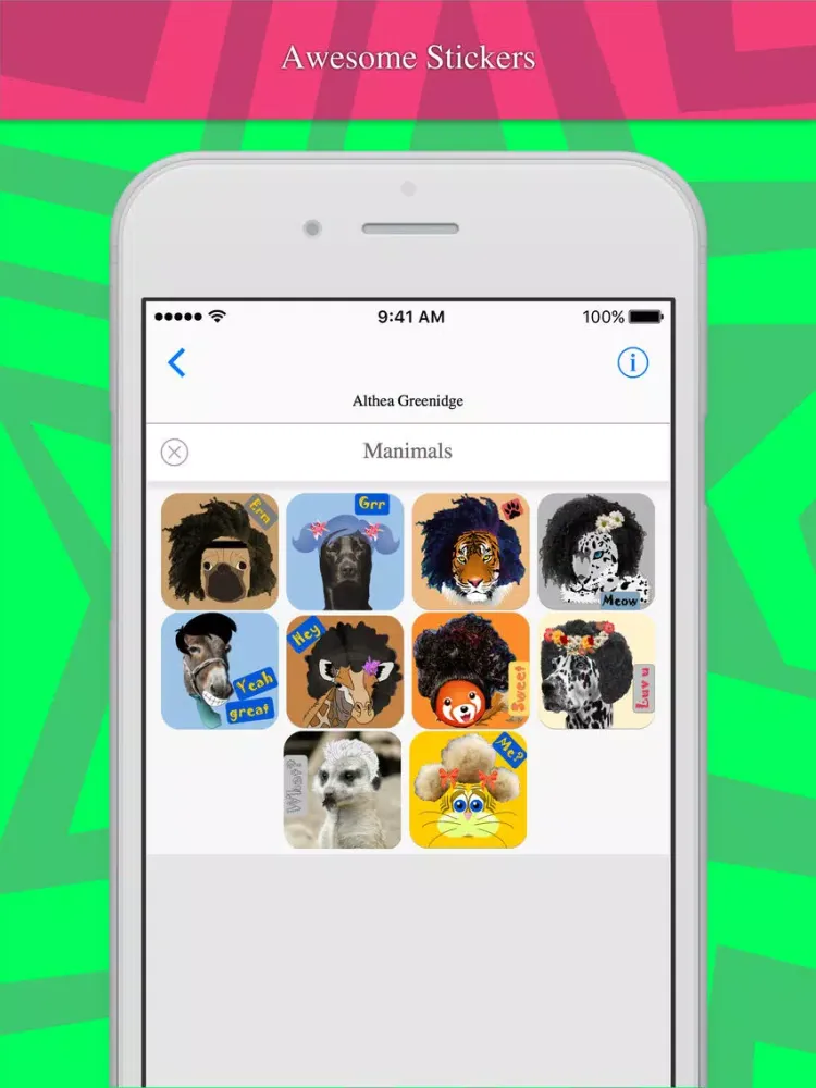 Manimals stickers by Alade Expressions iPad  Screenshots