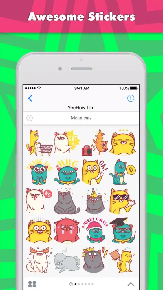 Mean cats stickers by Ehow Lim Screenshots