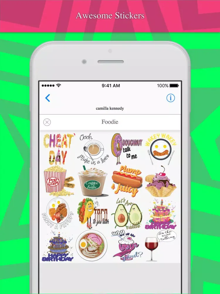 Foodie stickers by camilla kennedy iPad  سکرین شاٹس
