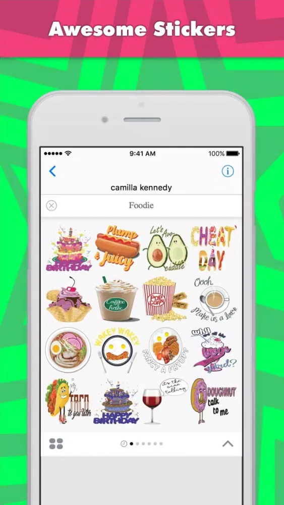 Foodie stickers by camilla kennedy سکرین شاٹس