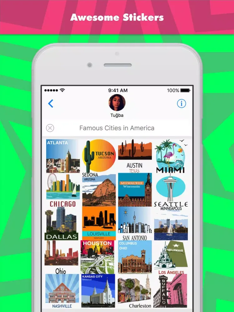Famous Cities in America stickers by Tuğba iPad  スクリーンショット