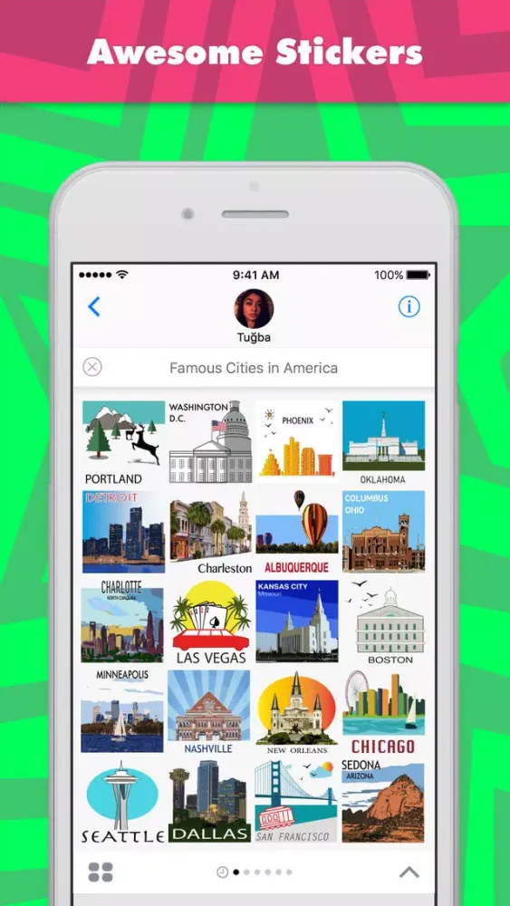 Famous Cities in America stickers by Tuğba スクリーンショット
