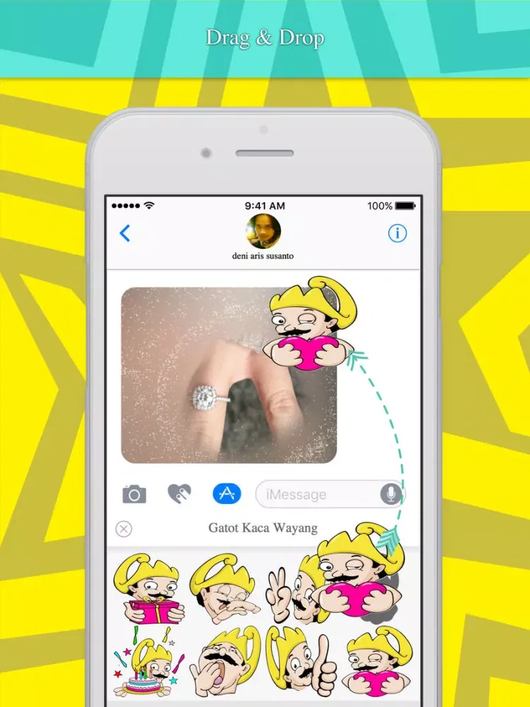 Скриншоты Gatot Kaca Wayang stickers for iMessage iPad 