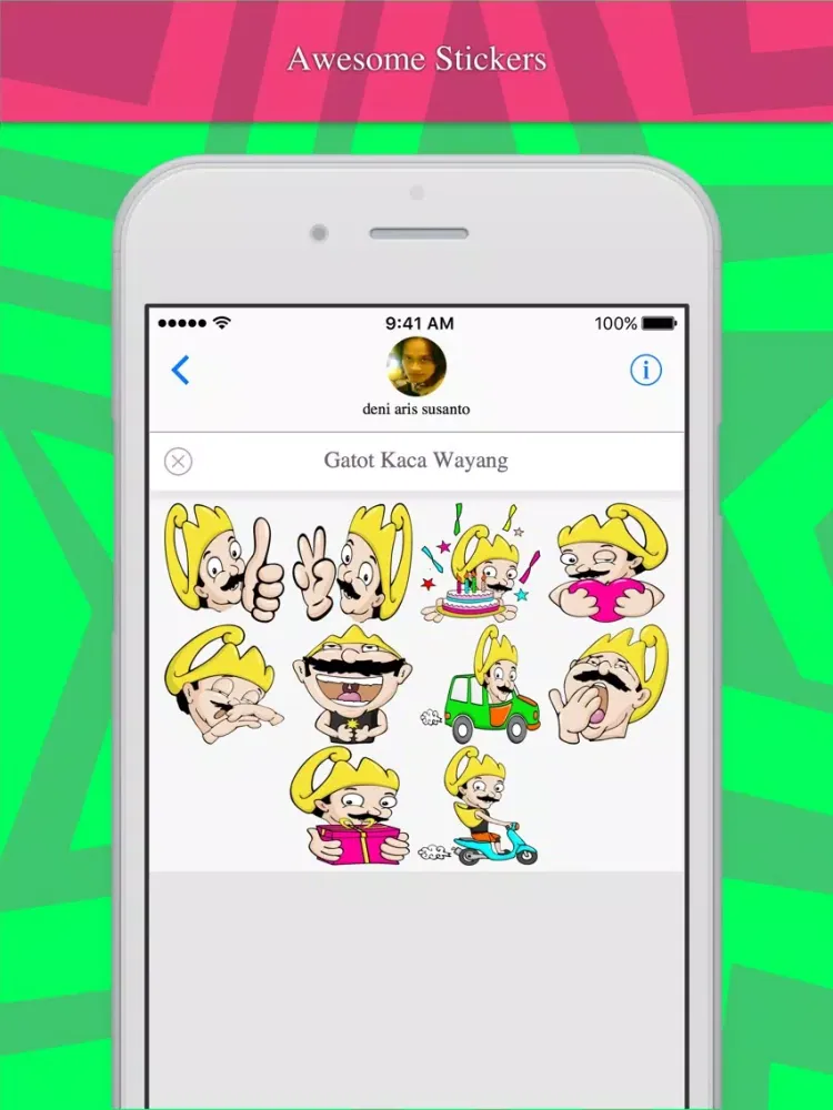 Скриншоты Gatot Kaca Wayang stickers for iMessage iPad 