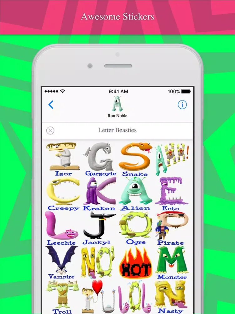 Capturas de tela do Letter Beasties stickers by Letter Beasties iPad 