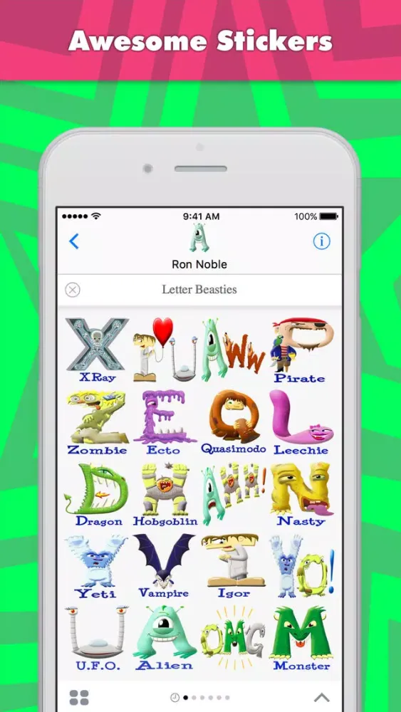 Capturas de tela do Letter Beasties stickers by Letter Beasties