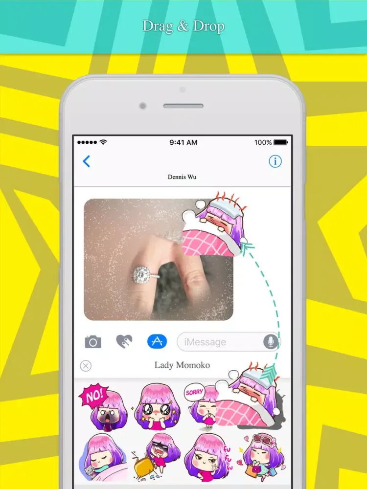 Capturas de pantalla de Lady Momoko stickers by Dennis Wu iPad 