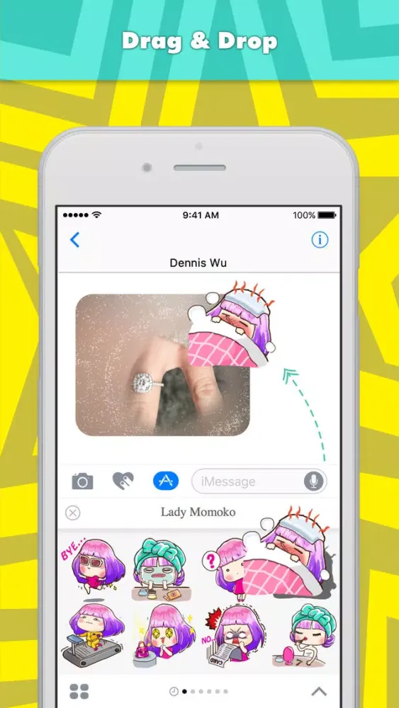 Capturas de pantalla de Lady Momoko stickers by Dennis Wu