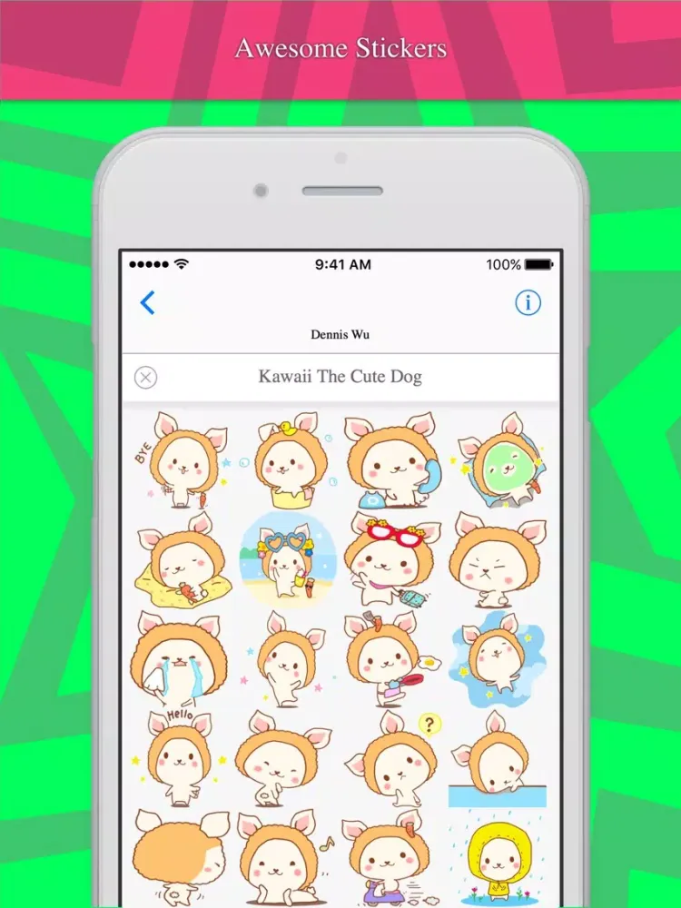 Kawaii The Cute Dog stickers by Dennis Wu iPad  스크린샷