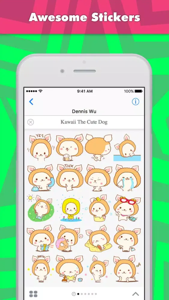 Kawaii The Cute Dog stickers by Dennis Wu 스크린샷