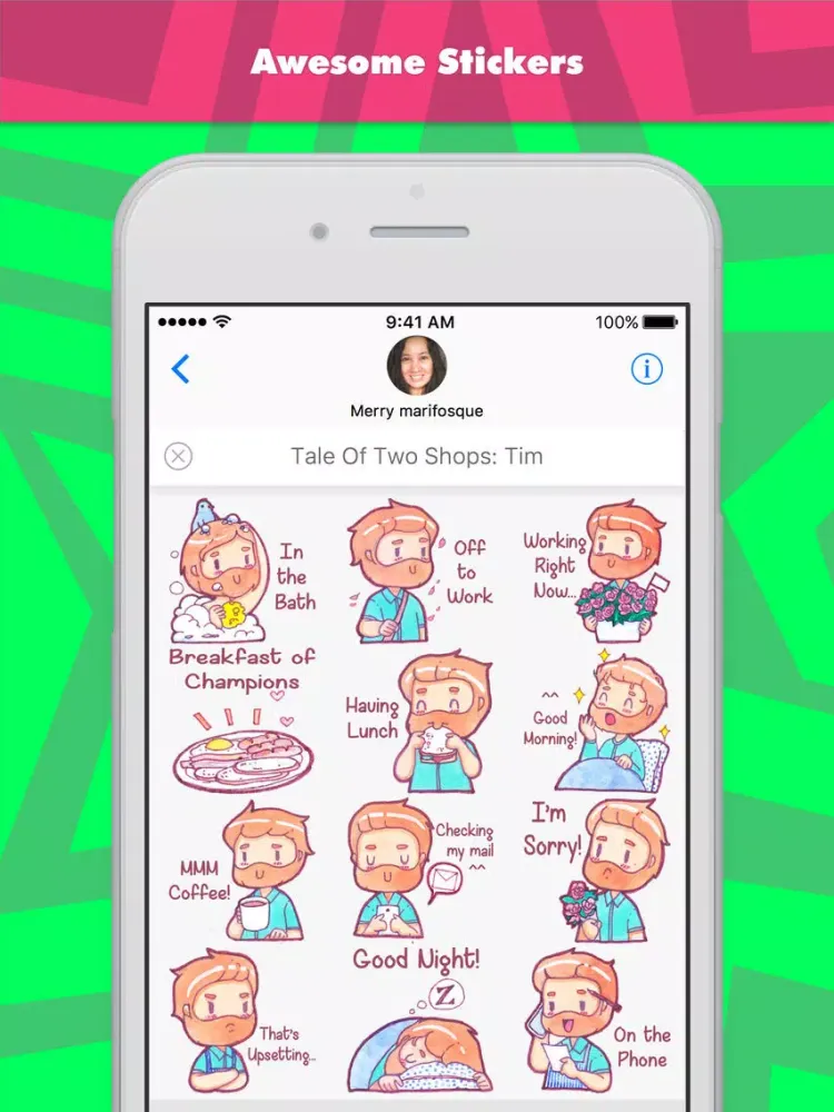Capturas de tela do Tale Of Two Shops: Tim stickers for iMessage iPad 