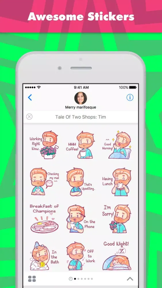 Capturas de tela do Tale Of Two Shops: Tim stickers for iMessage