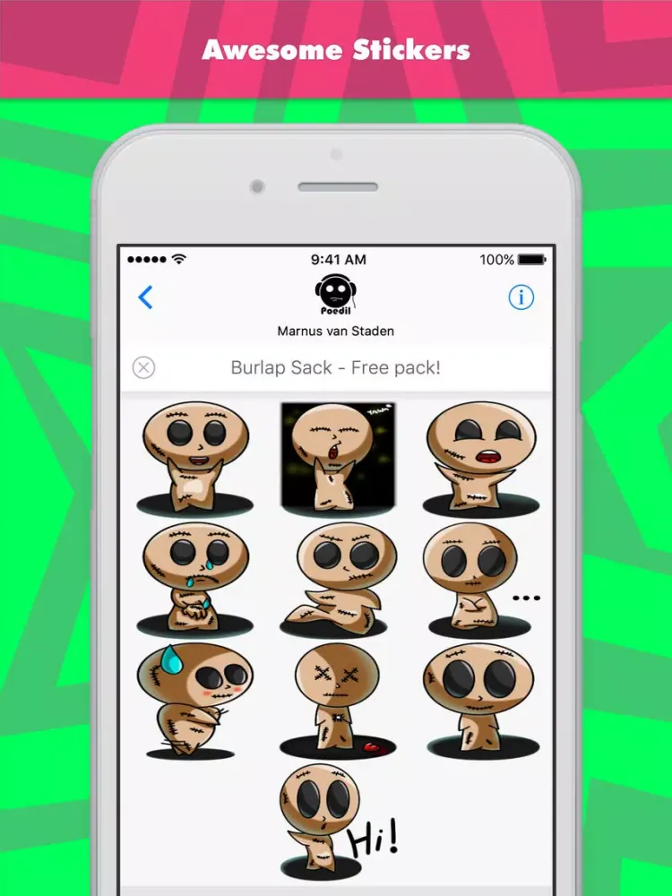 صور Burlap Sack - Free pack! stickers by Poedil iPad 