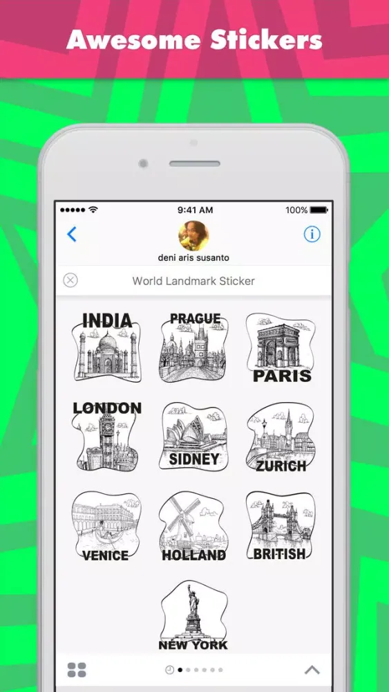 صور World Landmark Sticker stickers for iMessage