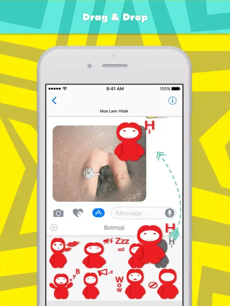 Capturas de pantalla de Botmoji stickers by Moe Lwin Htaik iPad 
