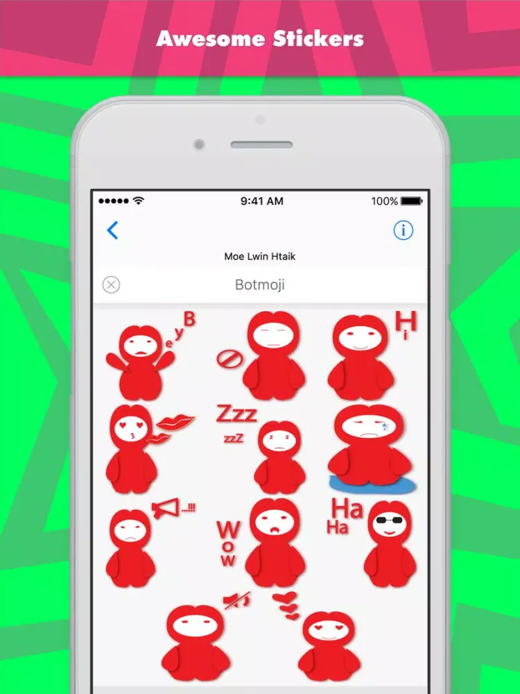 Capturas de pantalla de Botmoji stickers by Moe Lwin Htaik iPad 