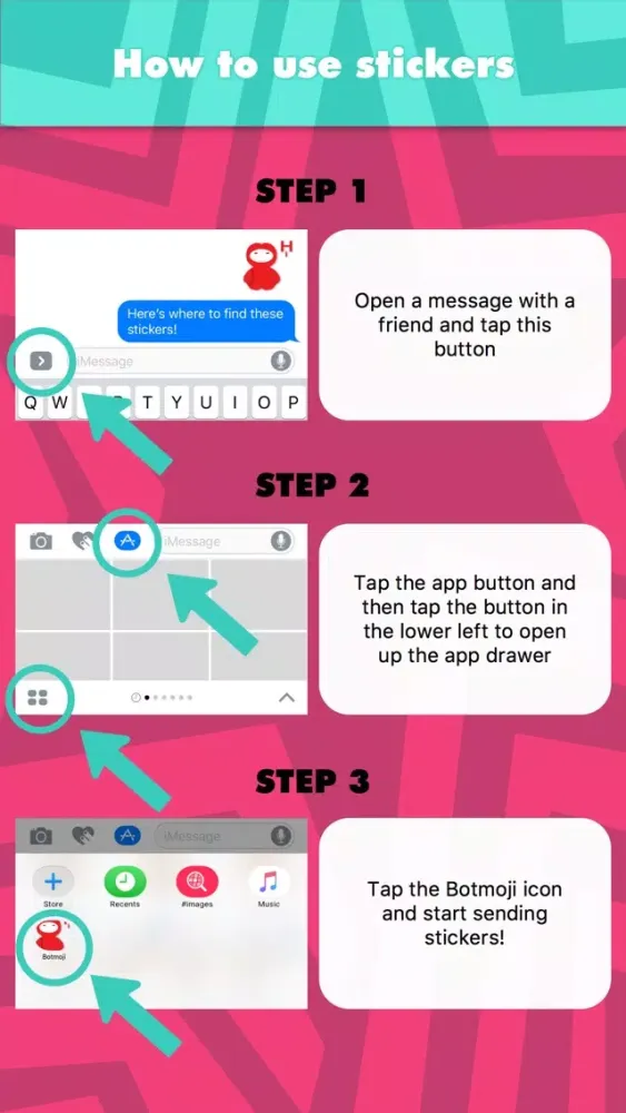 Capturas de pantalla de Botmoji stickers by Moe Lwin Htaik