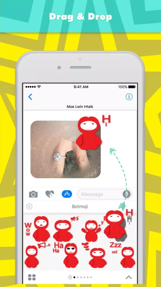 Capturas de pantalla de Botmoji stickers by Moe Lwin Htaik