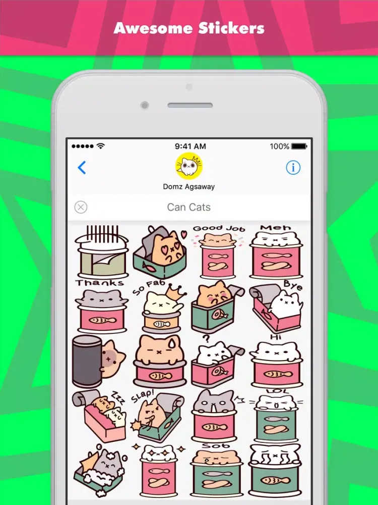 Скриншоты Can Cats stickers by Domz Agsaway iPad 
