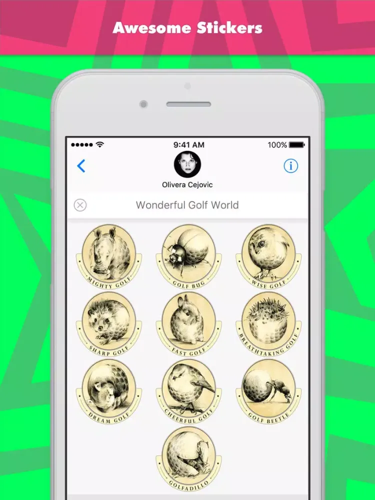 ภาพหน้าจอของ Wonderful Golf World stickers by Olivera GolfArt iPad 