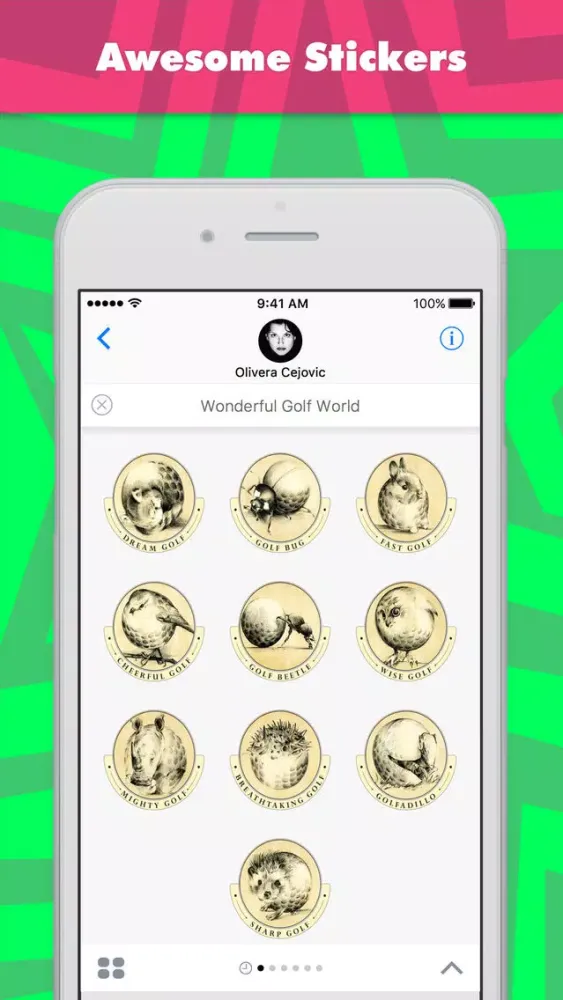 ภาพหน้าจอของ Wonderful Golf World stickers by Olivera GolfArt