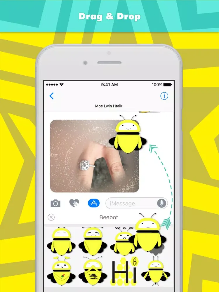 Beebot stickers by Moe Lwin Htaik iPad  سکرین شاٹس