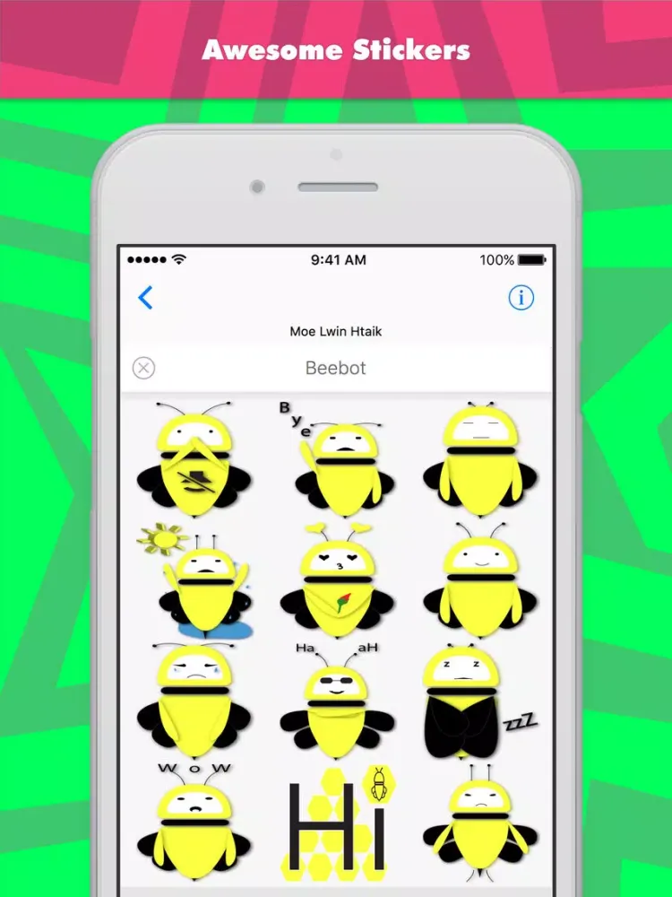 Beebot stickers by Moe Lwin Htaik iPad  سکرین شاٹس