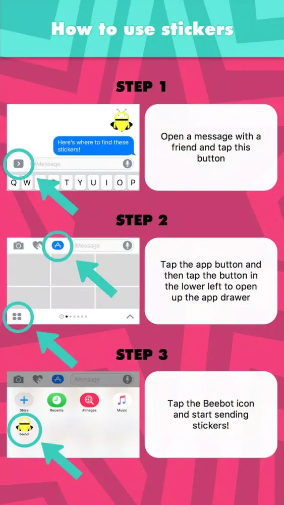 Beebot stickers by Moe Lwin Htaik سکرین شاٹس