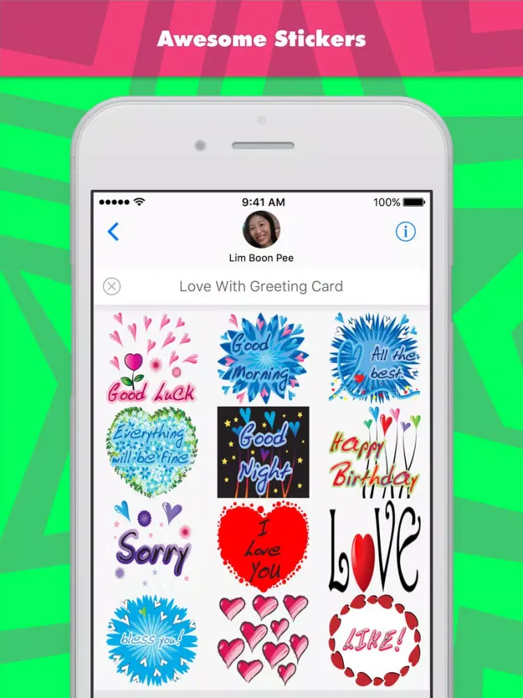 Love With Greeting Card stickers by wenpei iPad  Screenshots