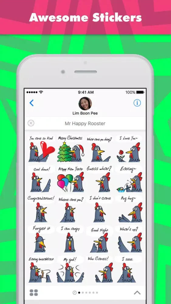 Mr Happy Rooster stickers by wenpei Screenshots