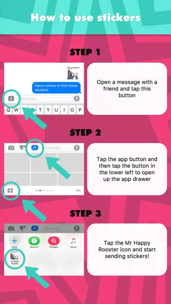 Mr Happy Rooster stickers by wenpei Screenshots