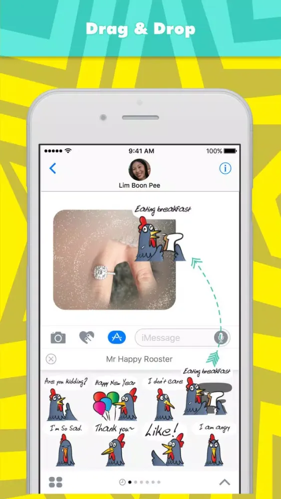 Mr Happy Rooster stickers by wenpei Screenshots