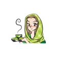 Green Scarf Beauty stickers by wenpei Green Scarf Beauty stickers by wenpei