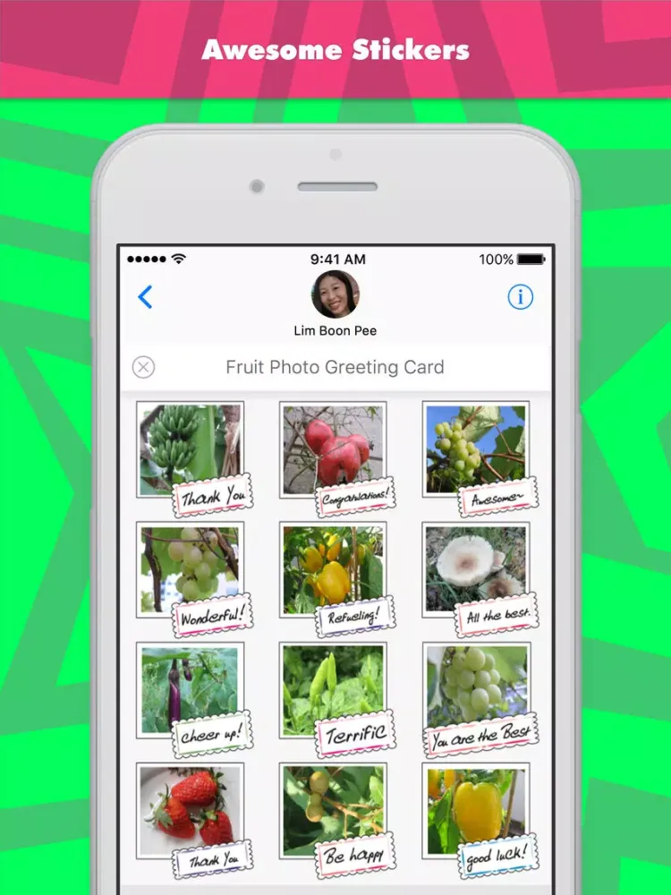 Capturas de pantalla de Fruit Photo Greeting Card stickers by wenpei iPad 