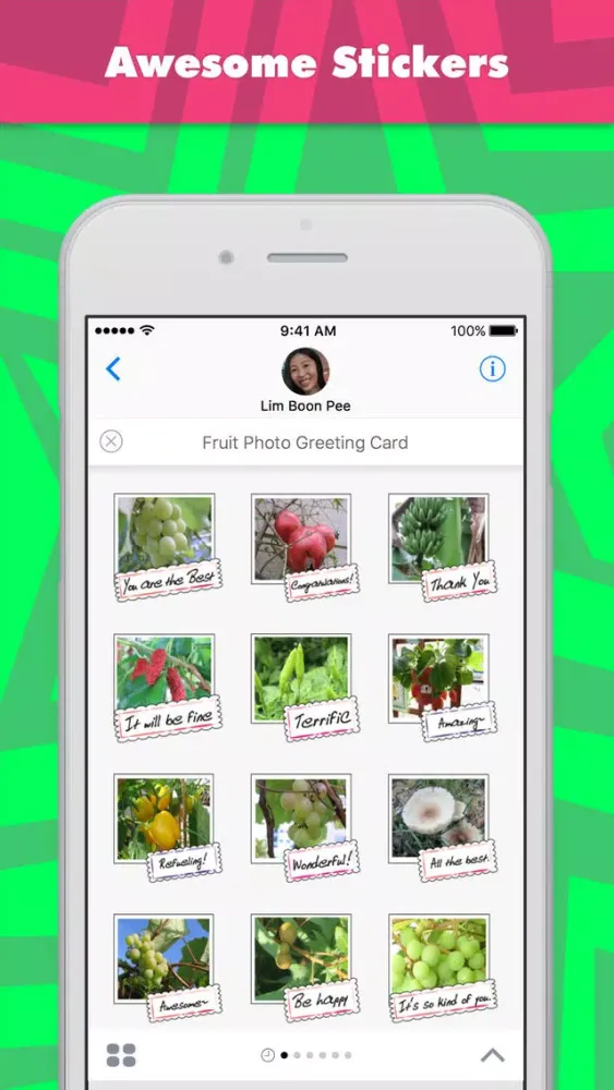 Capturas de pantalla de Fruit Photo Greeting Card stickers by wenpei