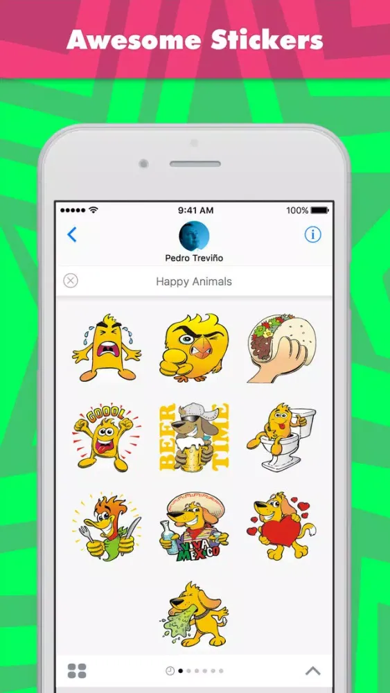 صور Happy Animals stickers by Pedro Treviño