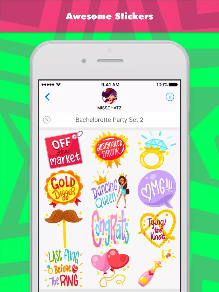 Capturas de tela do Bachelorette Party Set 2 stickers by MissChatZ iPad 