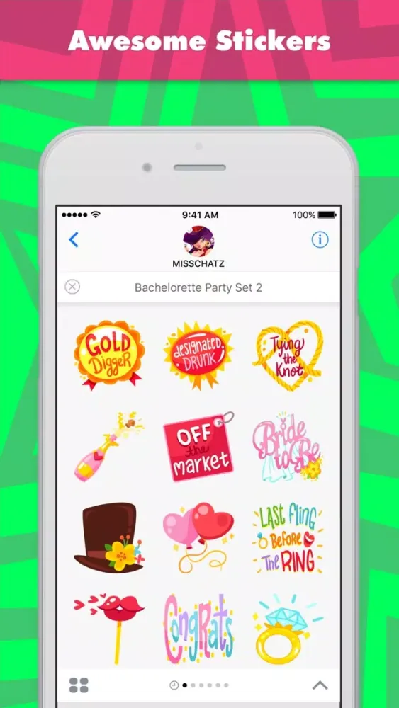 Capturas de tela do Bachelorette Party Set 2 stickers by MissChatZ