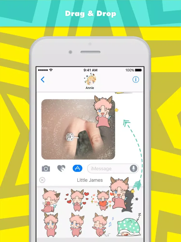 Little James stickers by Annie for iMessage iPad  Screenshots