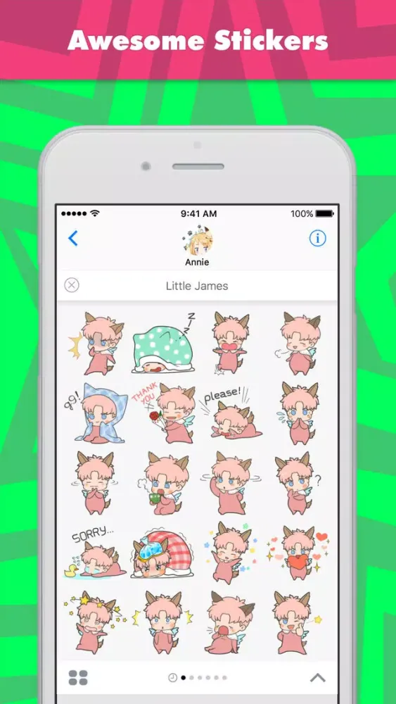 Little James stickers by Annie for iMessage Screenshots